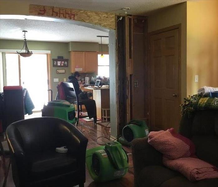 Living room with air movers