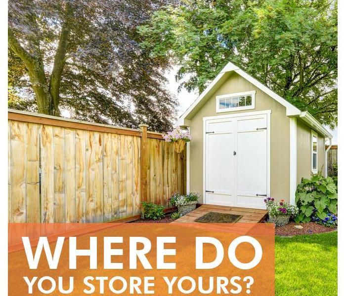 Picture of a shed with the phrase "Where do you store yours?"